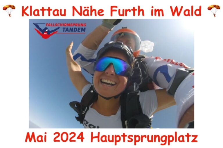 Fallschirmspringen Termine Mai 2024 Klattau Klatovy Fallschirmsprung Niederbayern Bayern Geschenk Gutschein Tickets Reservierung