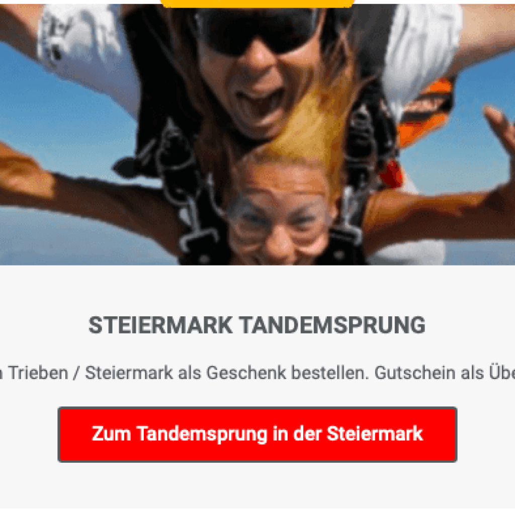 tandemsprung Steiermark geschenk
