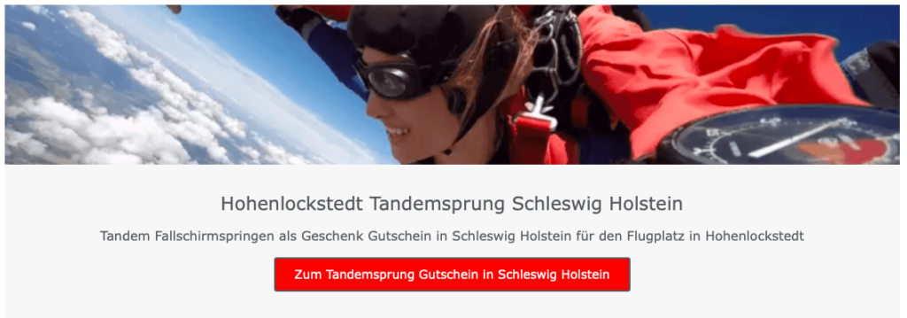Tandemsprung Hohenlockstedt Fallschirmsprung Schleswig Holstein