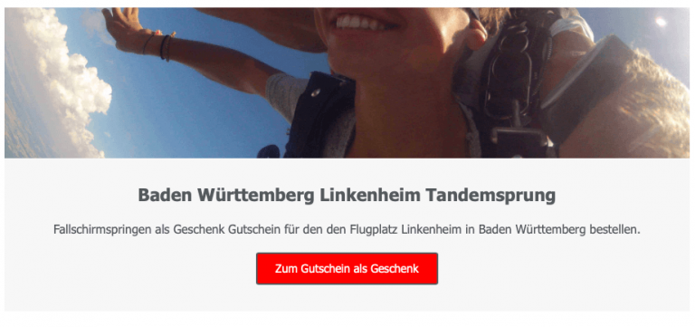 Fallschirmsprung Linkenheim als Gutschein in Baden Württemberg