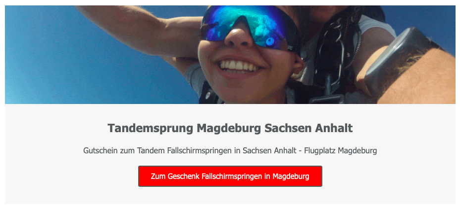 Sachsen Anhalt Fallschirmspringen Tandemsprung Fallschirmsprung