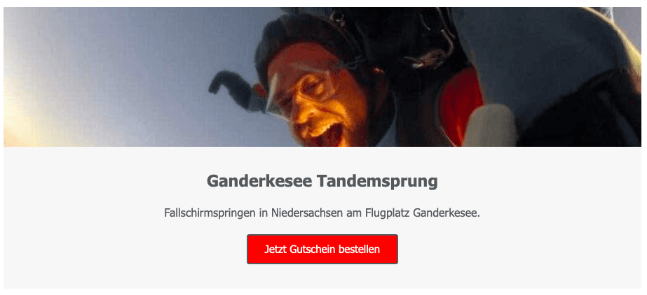 Fallschirmspringen Niedersachsen Ganderkesee Tandemsprung Fallschirmsprung Geschenk Gutschein