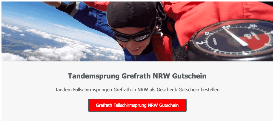 Grefrath NRW Fallschirmsprung Tandemsprung Fallschirmspringen Geschenk Gutschein
