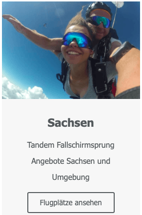 Tandemsprung Sachsen Geschenk Gutschein Fallschirmsprung Fallschirmspringen