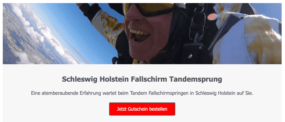Hohenlockstedt Schleswig Holstein Tandemsprung Fallschirmsprung Fallschirmspringen Geschenk Gutschein