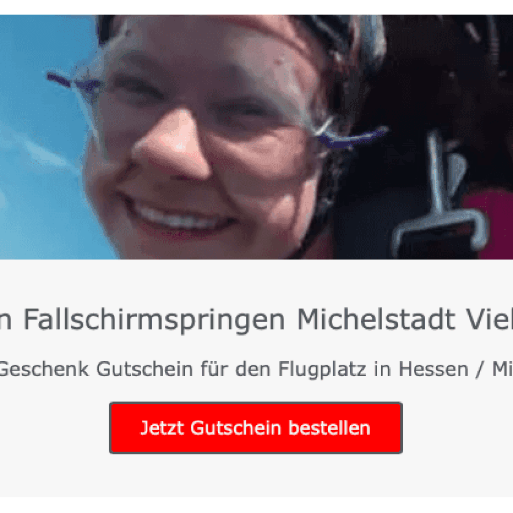 Tandem Fallschirmsprung Hessen Michelstadt Vielbrunn Fallschirmspringen Geschenk Gutschein