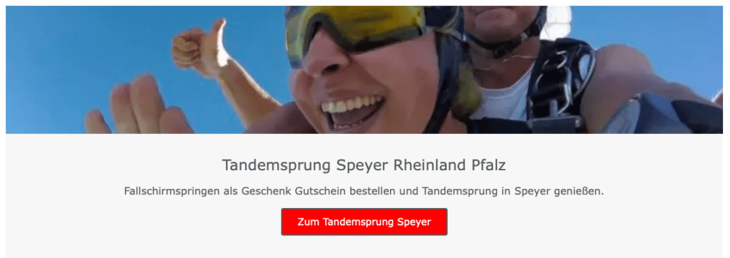 Tandemsprung Speyer Fallschirmspringen Rheinland Pfalz Fallschirmsprung Geschenk Gutschein