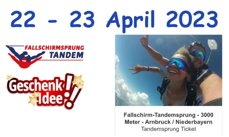 Niederbayern Tandemsprung Flugplatz Arnbruck Fallschirmspringen Geschenk Gutschein